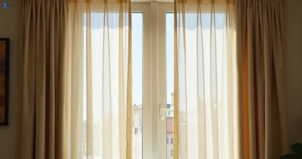 Dull dusty drapes in meadowbank-nsw before professional cleaning